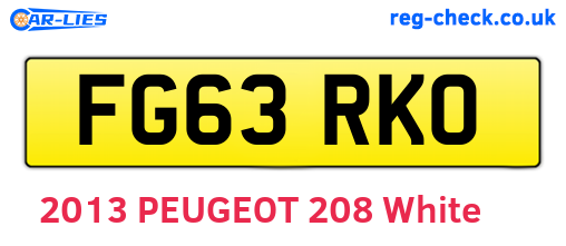 FG63RKO are the vehicle registration plates.