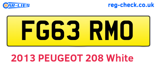 FG63RMO are the vehicle registration plates.