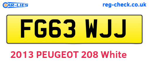 FG63WJJ are the vehicle registration plates.