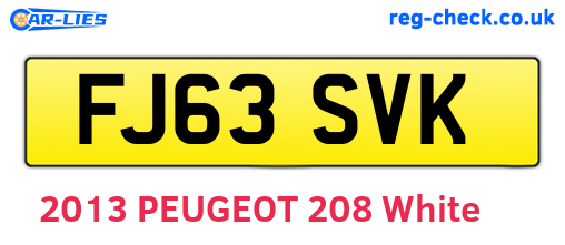 FJ63SVK are the vehicle registration plates.