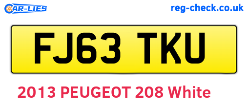 FJ63TKU are the vehicle registration plates.