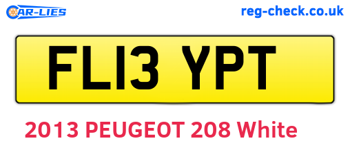 FL13YPT are the vehicle registration plates.