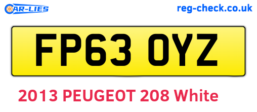 FP63OYZ are the vehicle registration plates.