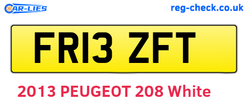 FR13ZFT are the vehicle registration plates.