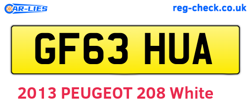 GF63HUA are the vehicle registration plates.