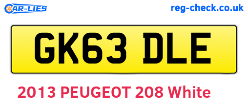 GK63DLE are the vehicle registration plates.