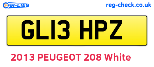 GL13HPZ are the vehicle registration plates.