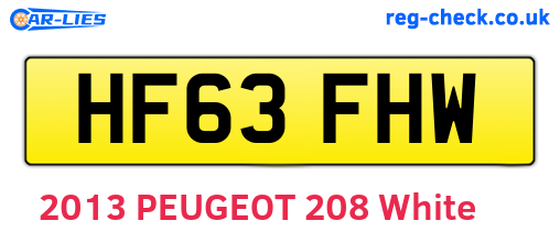 HF63FHW are the vehicle registration plates.