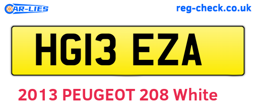 HG13EZA are the vehicle registration plates.
