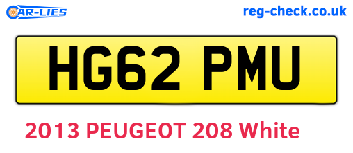 HG62PMU are the vehicle registration plates.