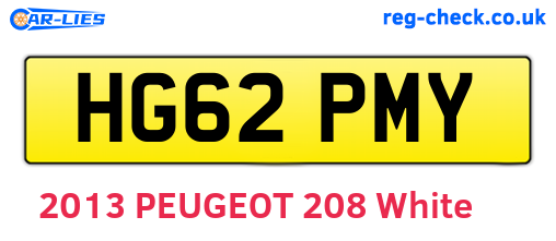 HG62PMY are the vehicle registration plates.