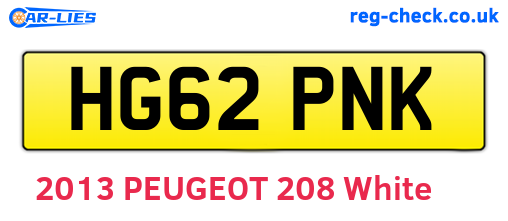 HG62PNK are the vehicle registration plates.