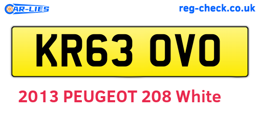 KR63OVO are the vehicle registration plates.