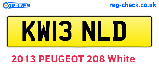KW13NLD are the vehicle registration plates.