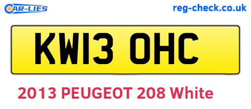KW13OHC are the vehicle registration plates.