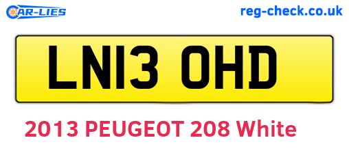 LN13OHD are the vehicle registration plates.