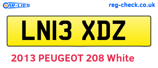 LN13XDZ are the vehicle registration plates.