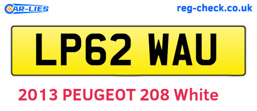 LP62WAU are the vehicle registration plates.