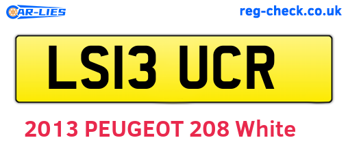 LS13UCR are the vehicle registration plates.