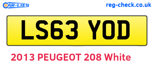 LS63YOD are the vehicle registration plates.