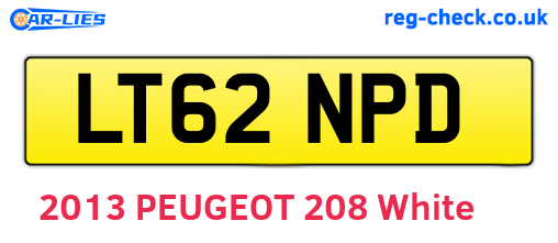 LT62NPD are the vehicle registration plates.