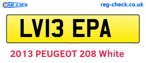 LV13EPA are the vehicle registration plates.