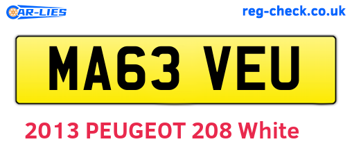 MA63VEU are the vehicle registration plates.