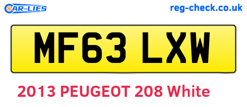 MF63LXW are the vehicle registration plates.
