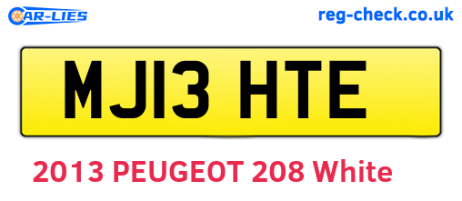 MJ13HTE are the vehicle registration plates.