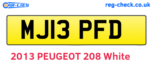 MJ13PFD are the vehicle registration plates.