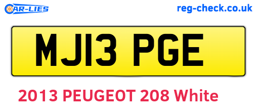 MJ13PGE are the vehicle registration plates.