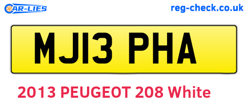 MJ13PHA are the vehicle registration plates.