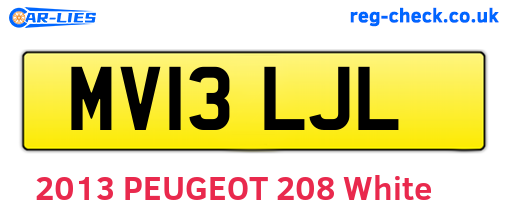 MV13LJL are the vehicle registration plates.