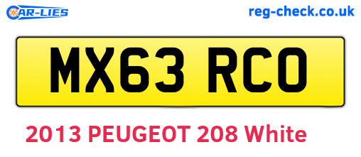 MX63RCO are the vehicle registration plates.