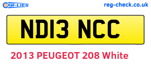 ND13NCC are the vehicle registration plates.