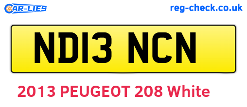 ND13NCN are the vehicle registration plates.