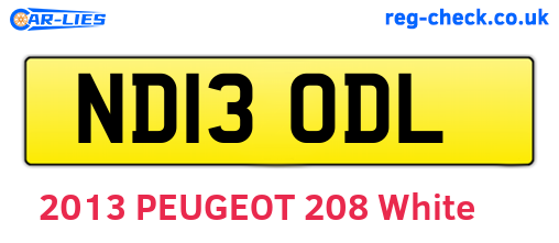 ND13ODL are the vehicle registration plates.