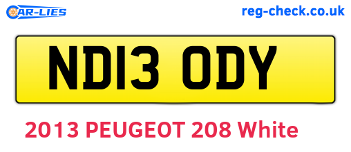 ND13ODY are the vehicle registration plates.
