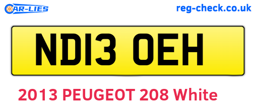 ND13OEH are the vehicle registration plates.