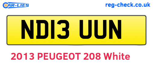 ND13UUN are the vehicle registration plates.