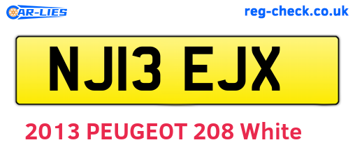 NJ13EJX are the vehicle registration plates.
