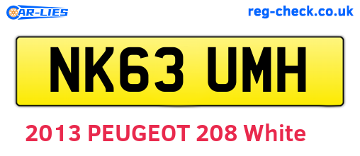 NK63UMH are the vehicle registration plates.