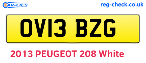 OV13BZG are the vehicle registration plates.