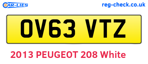 OV63VTZ are the vehicle registration plates.