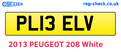 PL13ELV are the vehicle registration plates.