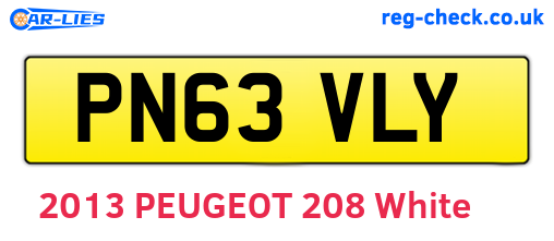PN63VLY are the vehicle registration plates.