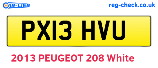 PX13HVU are the vehicle registration plates.
