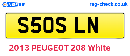 S50SLN are the vehicle registration plates.