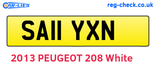 SA11YXN are the vehicle registration plates.