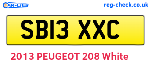 SB13XXC are the vehicle registration plates.